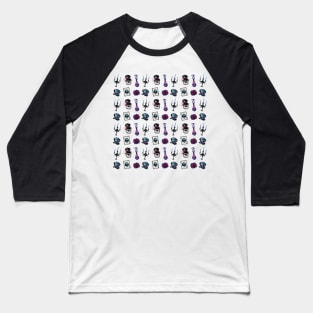 Mad Hatter Glitter Pattern Baseball T-Shirt